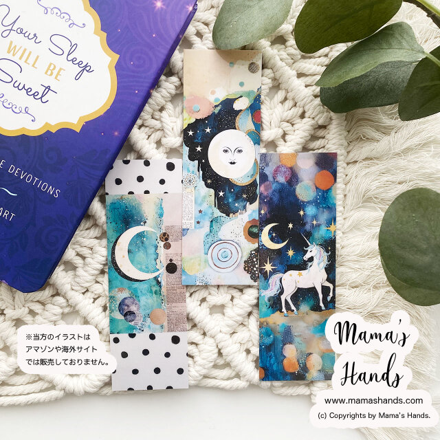 しおり 3枚》☘️ユニコーン ムーンフェイス 月 オラクルカード 風