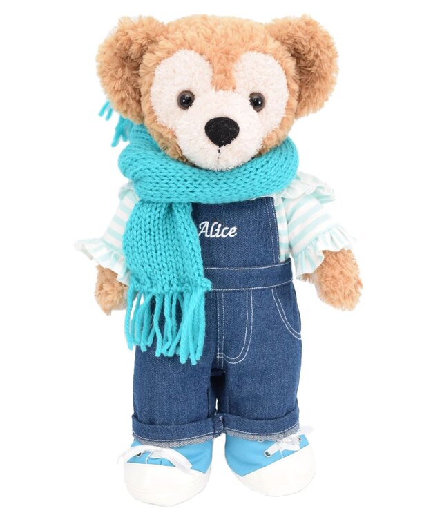 ダッフィー 服 着せ替え コスチューム マフラー付 オーバーオールコーデ 本体無 Sサイズ用 送料無料