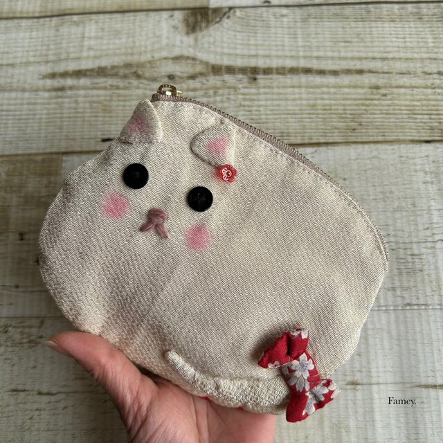 【ざらめ様】ねこちゃん　ポーチ2点♡ Flowering（フラワーリング） キャットチャリティ フラットポーチ