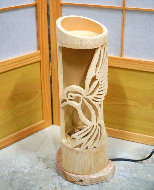◆繊細彫◆竹灯り・竹あかり・竹灯籠　 ～～ 癒しの灯り ★鳥舞★～～ ◇繊細彫◇竹灯り・竹あかり・竹灯籠 ～～ 癒しの灯り ☆鳥舞