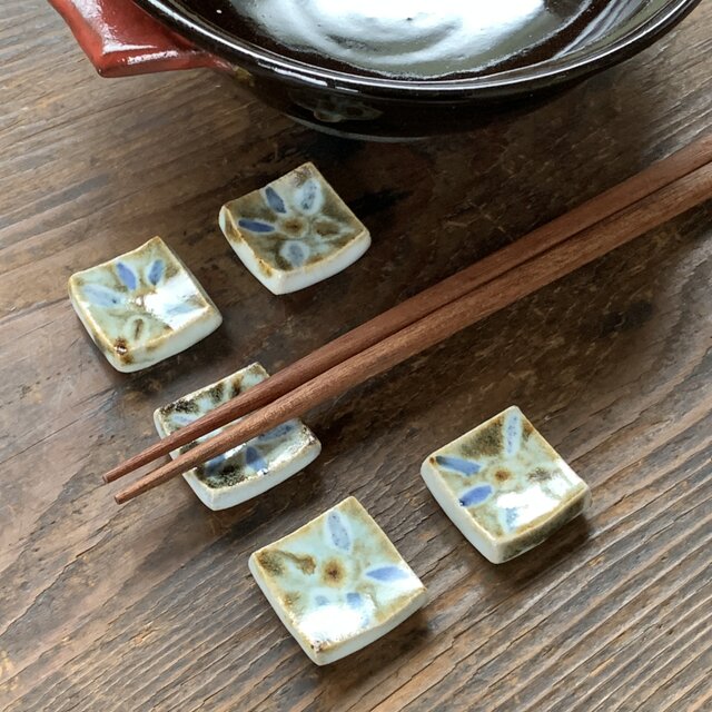 新品 工房あめつち 花柄箸置き 5点セット 押花 カーネーション 箸置き 5個セット(箸置き 5個セット