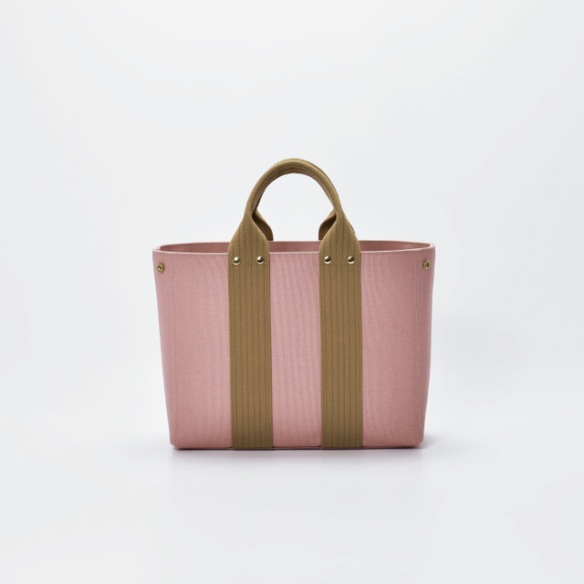 【受注製作】new!キャンバストートＭ（スモーキーコーラル×薄茶）