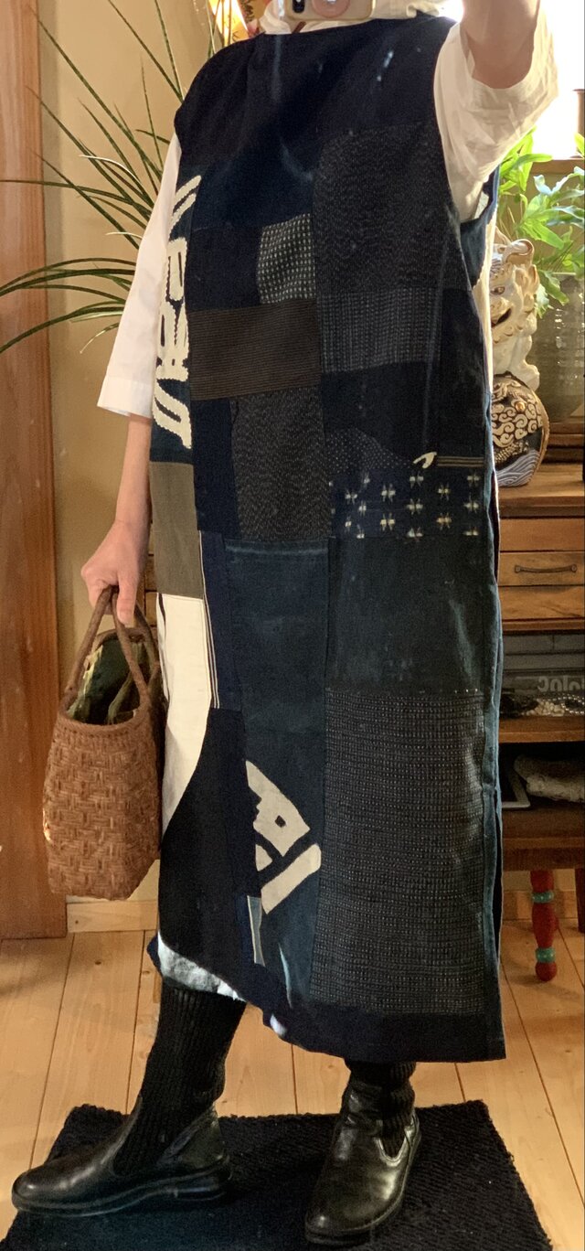 K様専用 家紋古布ワンピースの | iichi 日々の暮らしを心地よくする