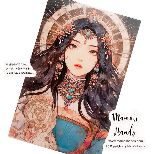 《瀬織津姫 黄金》☘️ 神秘的 セオリツヒメ 女神 お財布に入る イラスト アート カード ｜防水・プラスチック製