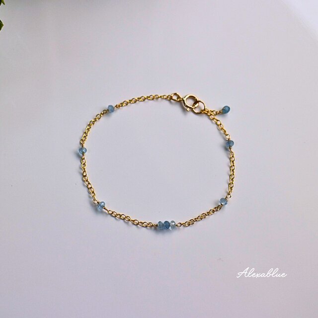 アクアマリン ブレスレット K14GFブレスレット ３月誕生石
