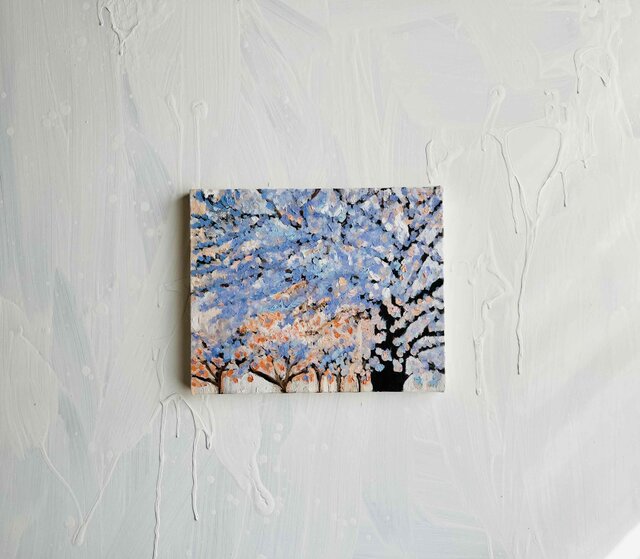 22×27㎝「朝の桜　2025.1-1」油彩・原画・F3 22×27㎝「朝の桜 2025.1-1」油彩・原画・F3 | iichi 日々の