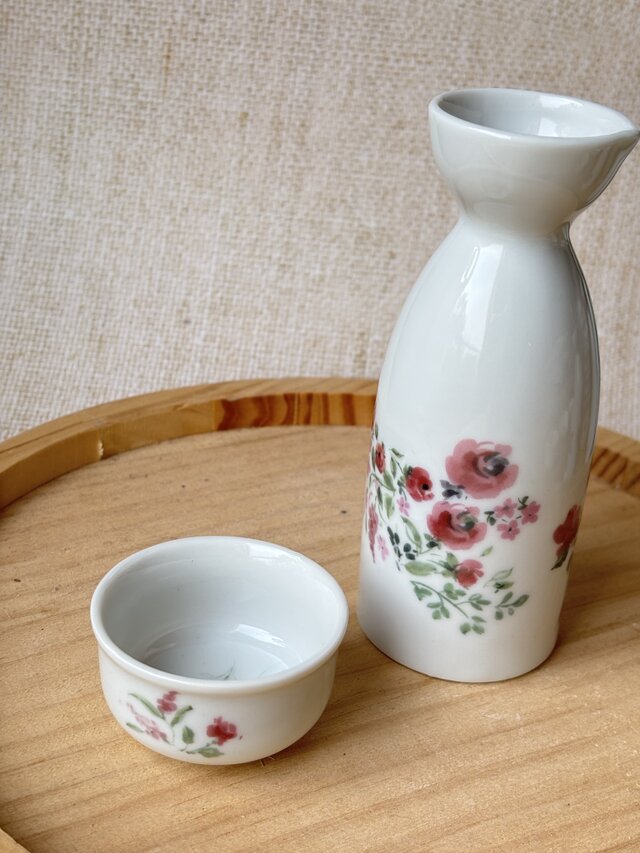 水性ローズ バラ 徳利とお猪口 酒器セット | iichi 日々の暮らしを