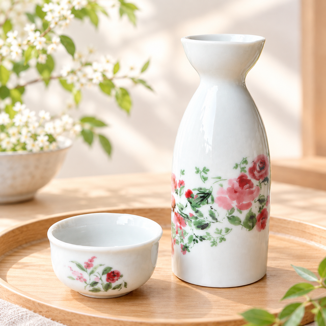 水性ローズ バラ 徳利とお猪口 酒器セット | iichi 日々の暮らしを