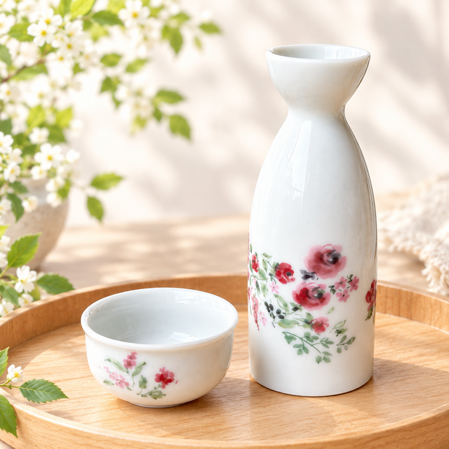 水性ローズ バラ 徳利とお猪口 酒器セット | iichi 日々の暮らしを