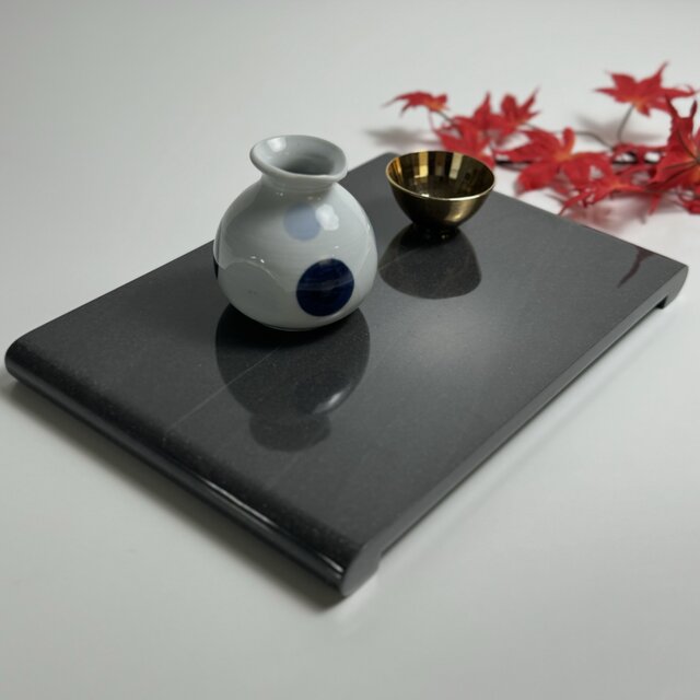 ディスプレイ台（中）マーブルサンド（茶）人工大理石製