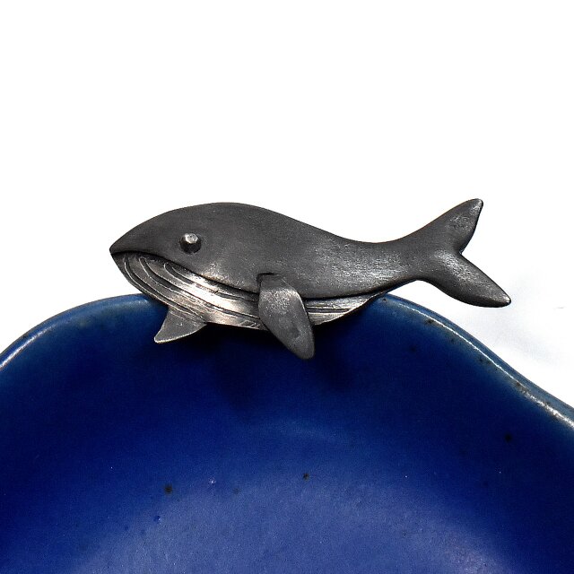 鯨 クジラ シルバーブローチ（ピンバッチ）　一点物