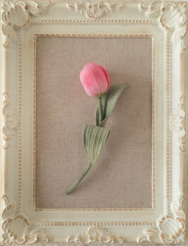 〈染め花〉チューリップの一輪コサージュ(M・ピンク)