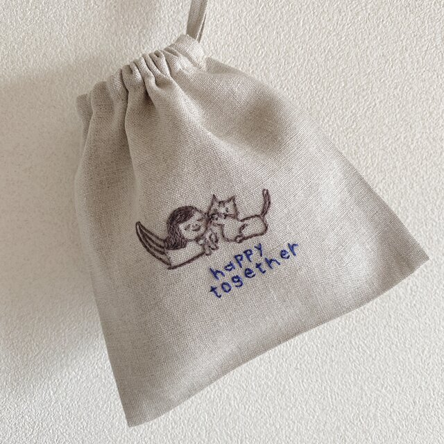 おさんぽ巾着　happy together