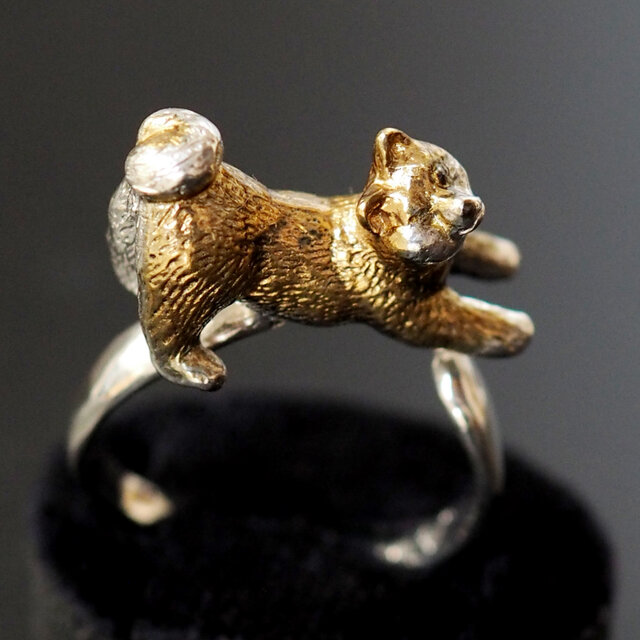 拒否茶柴犬リング | iichi 日々の暮らしを心地よくするハンドメイドや