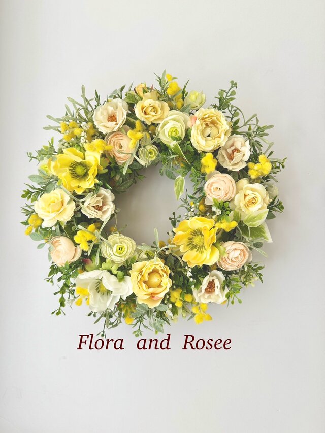 アネモネとバラのイエローリース