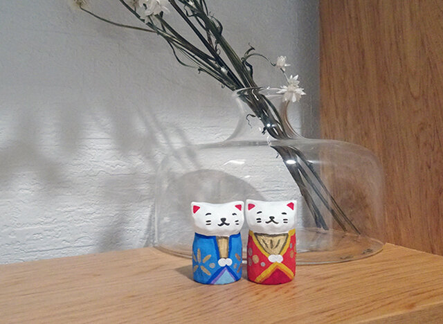 レジン ねこ雛人形 25/03 | iichi 日々の暮らしを心地よくする