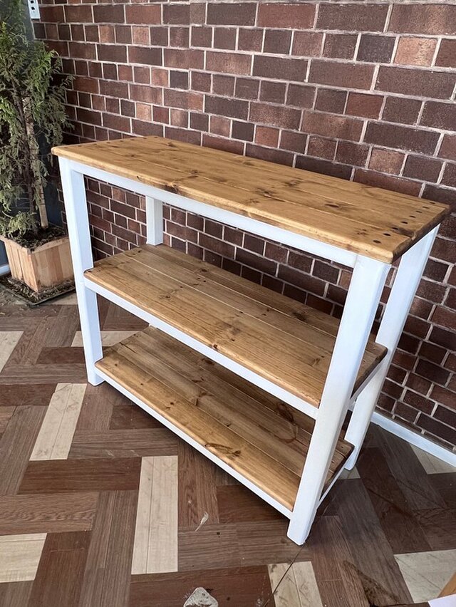 在庫あり　即納　Ok  Hotaru キャビネット　棚　ミディアム　ミルキーホワイト　キッチン　リビング　天然木