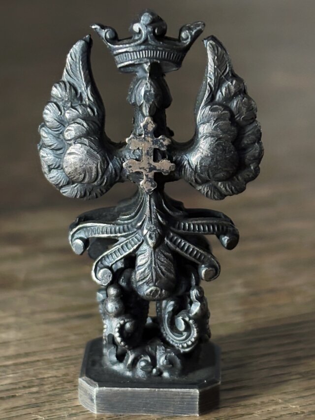 西洋アンティーク　フランス　ピーター　錫　プランター　紋章 西洋アンティーク フランス ピーター 錫 プランター 紋章