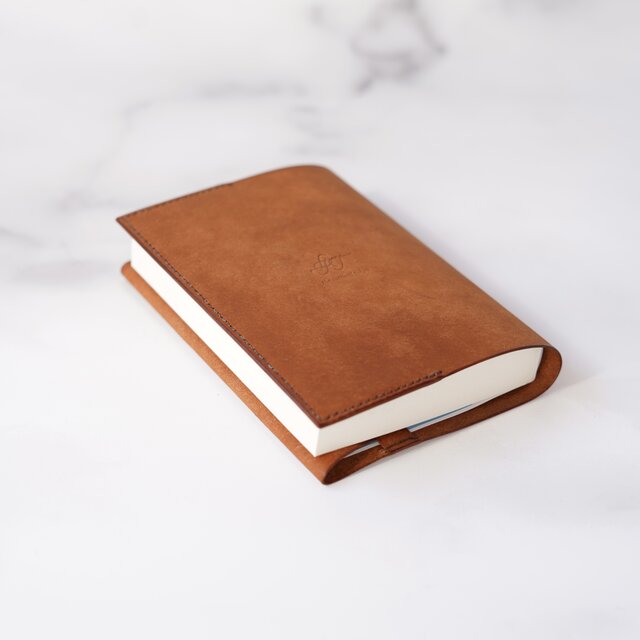 【イタリアンレザー】ブックカバー ブラウン　 (文庫本サイズ)