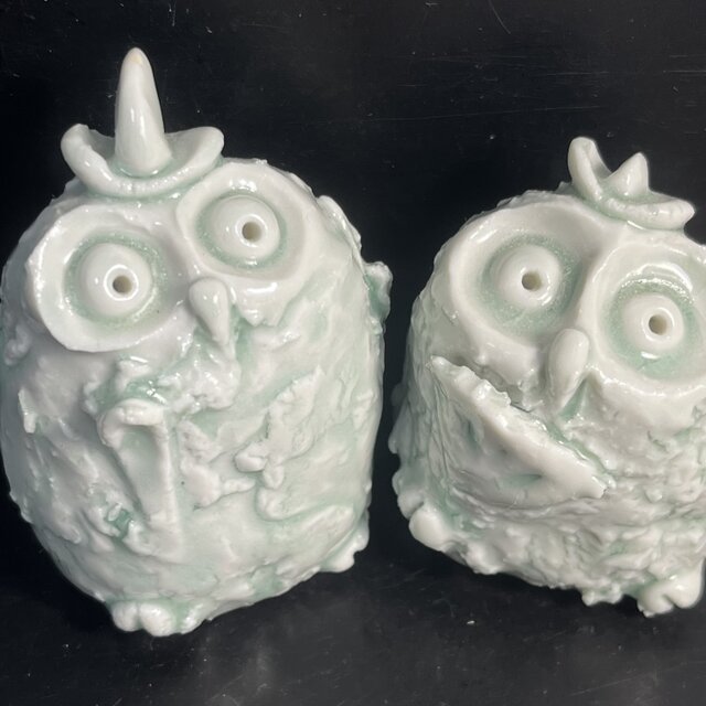 梟雛　No.37  青白磁釉　mini