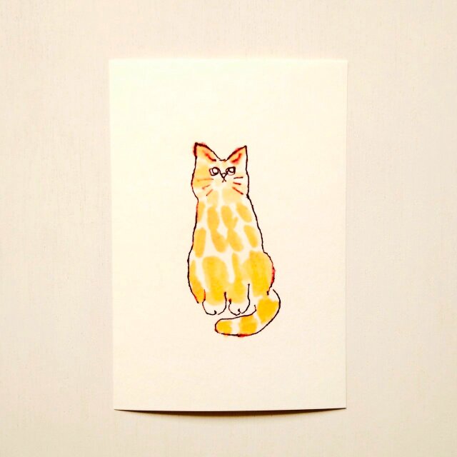 茶トラ猫セット【ミニ額入り複製原画1点 ｜ポストカード2種】猫 猫の日