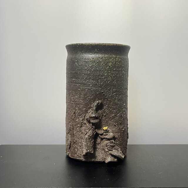 雛　付き掛花入　焼締　No.1