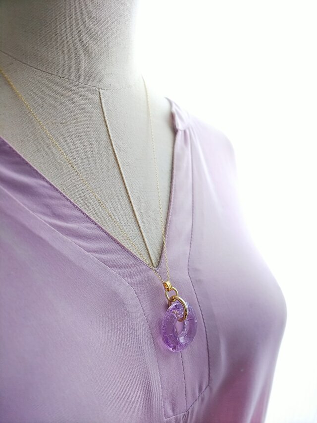 1930年代 美しい藤色・ドーナツ型のお花のアールデコGlass クラシカル