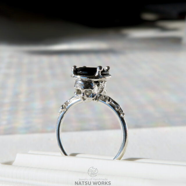 スピネル リング / Black Spinel skull Ring