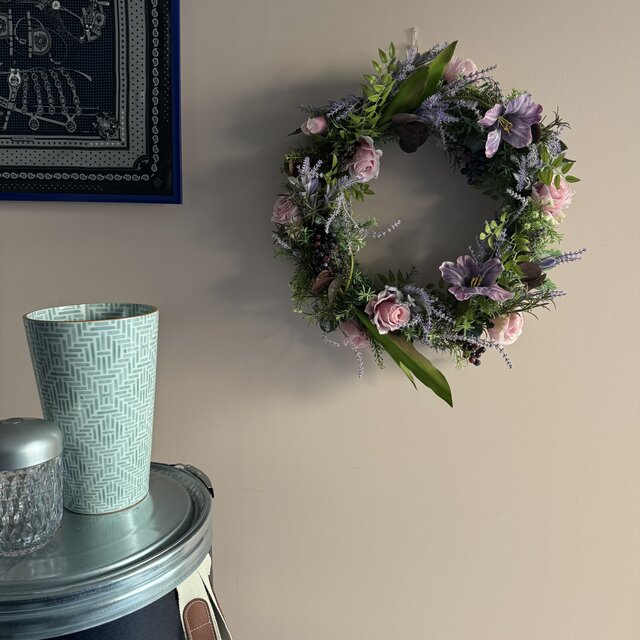 迫力の50cm！】ラベンダー畑をそのままリースに！！開花チューリップ