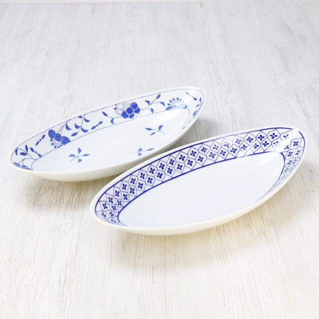 軽量食器 藍染楕円プレート 2柄セット【美濃焼】 | iichi 日々の暮らし