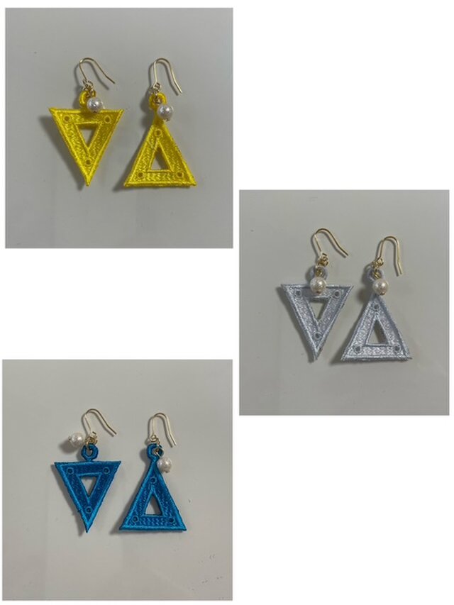 トライアングルピアス【イヤリングに変更可能】