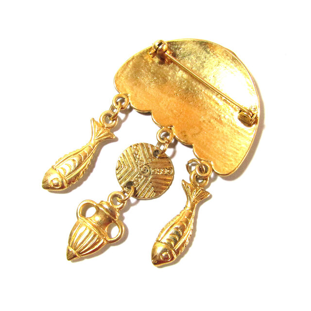 VOGLINE Paris Gold Tone Drop Design Vintage Brooch | iichi 日々の
