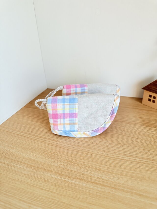 キルティングの鍋つかみ2つセット（チェック）