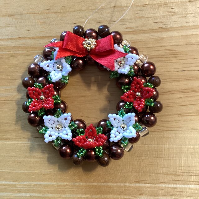 ☆クリスマス☆花柄のリース