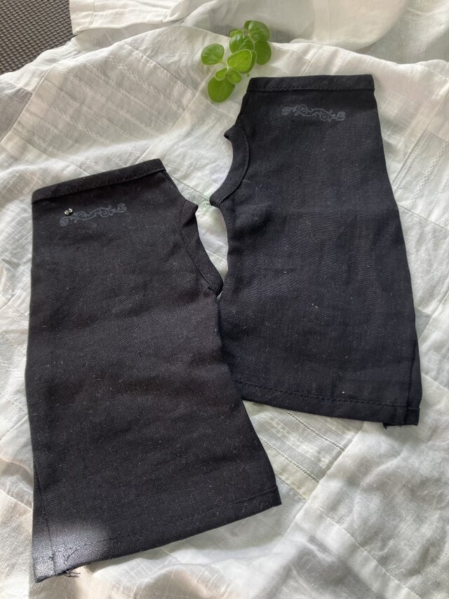 リネンの日除け手袋　L