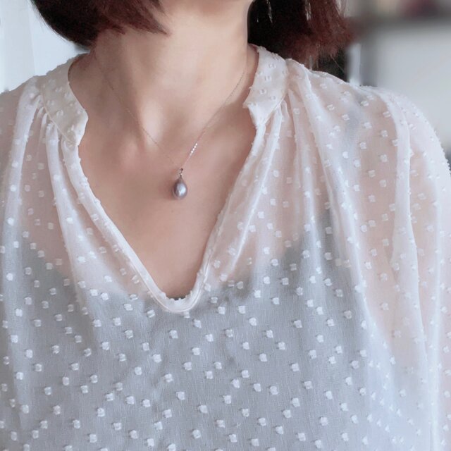 いびつな形が可愛い 淡水パール ペンダントネックレス(K14gf