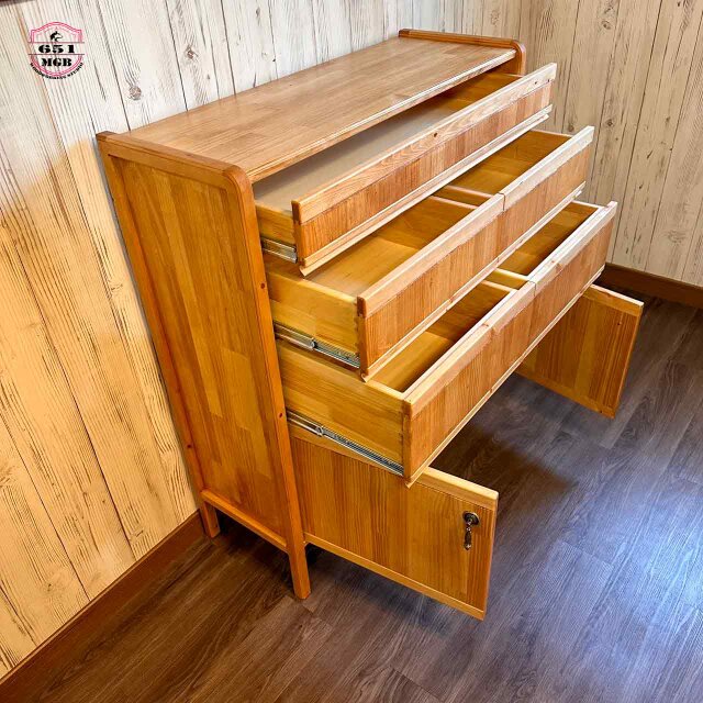 ☆アンティーク風☆W936㎜ 抽斗5杯付きデザインチェスト