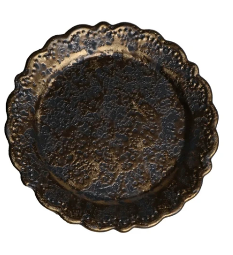 【大特価】【新品】 洋風美濃焼シェフズウェア　ゴールドグレーズ　プレート　サイズ：Φ約190×20mm／重量:約350g