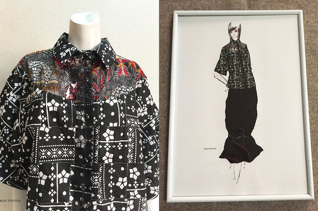 1点もの・デザイン画付き】2種素材（ニット＆パッチワーク）ゆったり 