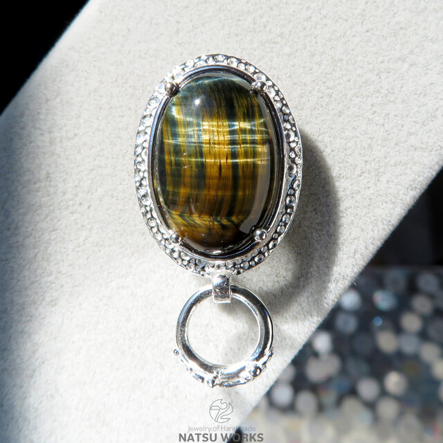 タイガーアイ ブローチ / Tiger Eye Silver Brooch
