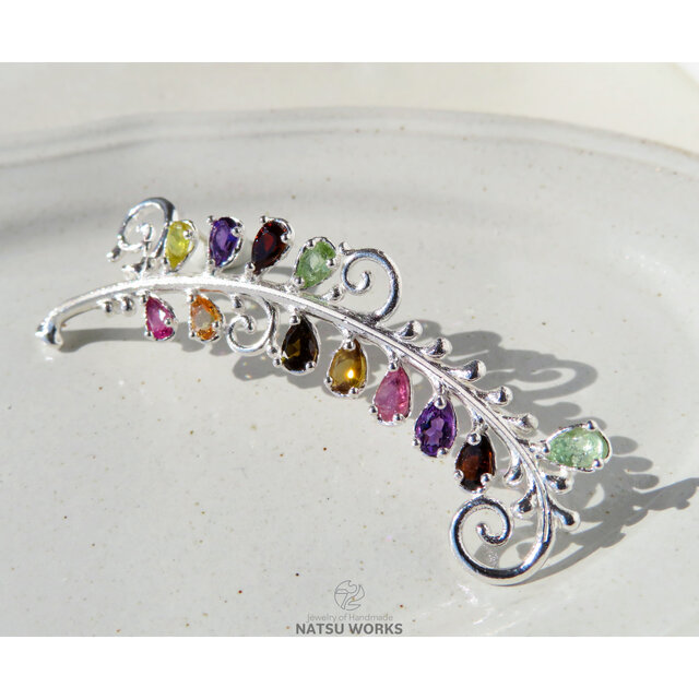 はる超美品☆  大振りアメジスト付ブローチ　♯158 トルマリン & アメジスト ブローチ / Tourmaline and Amethyst Brooch