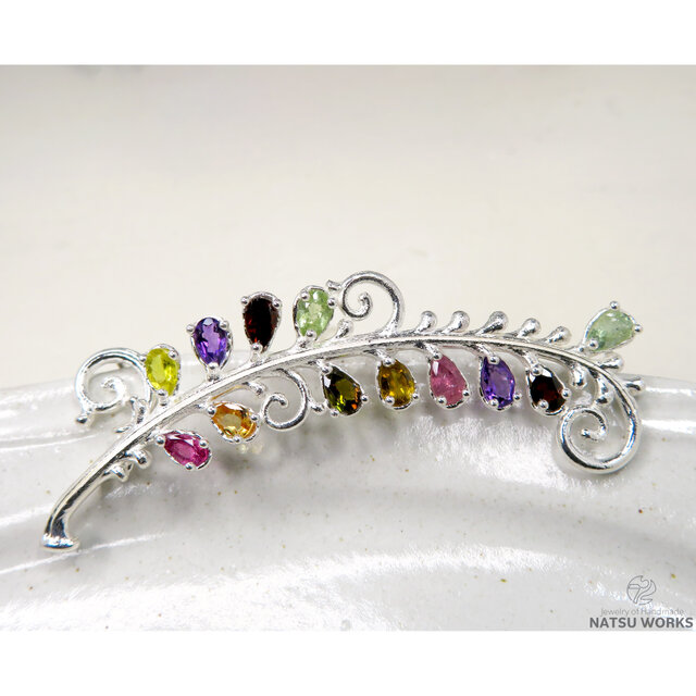 トルマリン & アメジスト ブローチ / Tourmaline and Amethyst Brooch