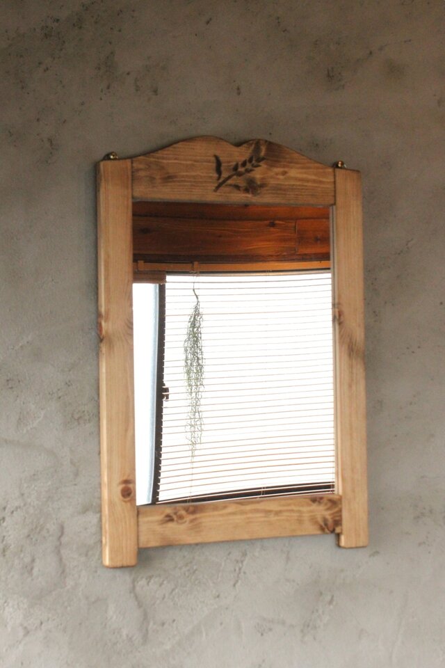 麦穂の壁掛けミラー　鏡