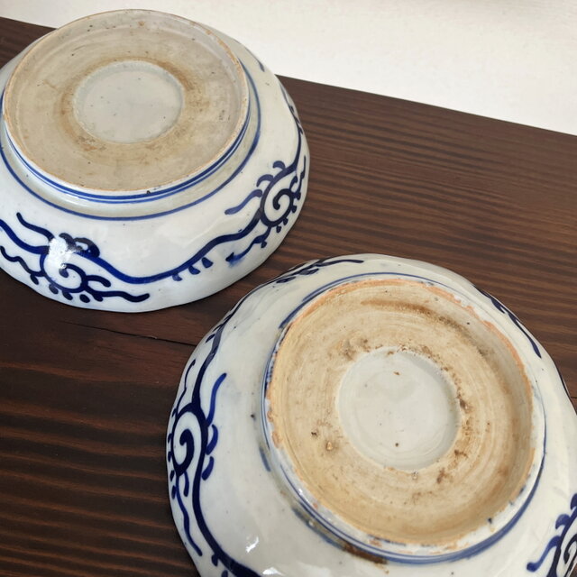 微塵唐草 印判膾皿（なます皿）2枚 yk257 | iichi 日々の暮らしを