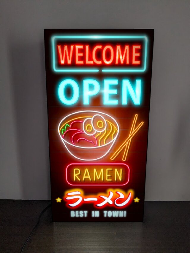 らーめん　ラーメン　営業中　飲食店　飲食業　電光看板　レトロ　業務用　LED らーめん ラーメン 営業中 飲食店 飲食業 電光看板 レトロ 業務