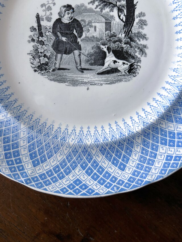Creil&Montereau グリザイユ 平皿 φ20.8cm クレイユモントロー