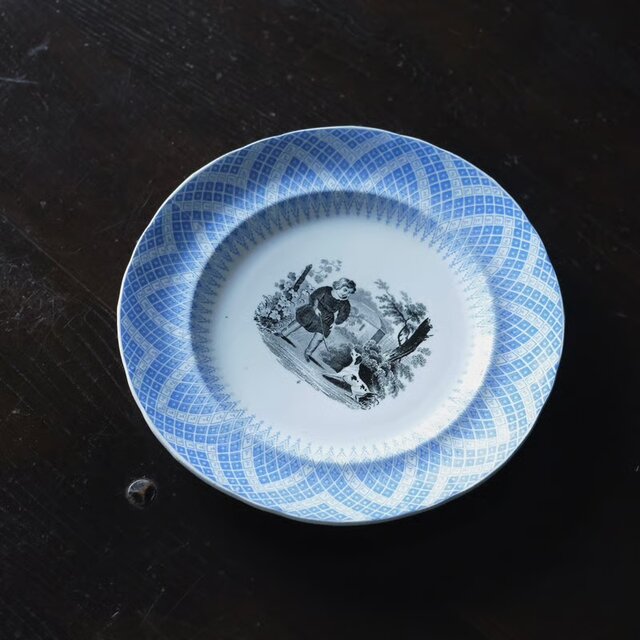 Creil&Montereau グリザイユ 平皿 φ20.8cm クレイユモントロー