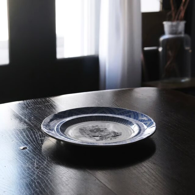 Creil&Montereau グリザイユ 平皿 φ20.8cm クレイユモントロー