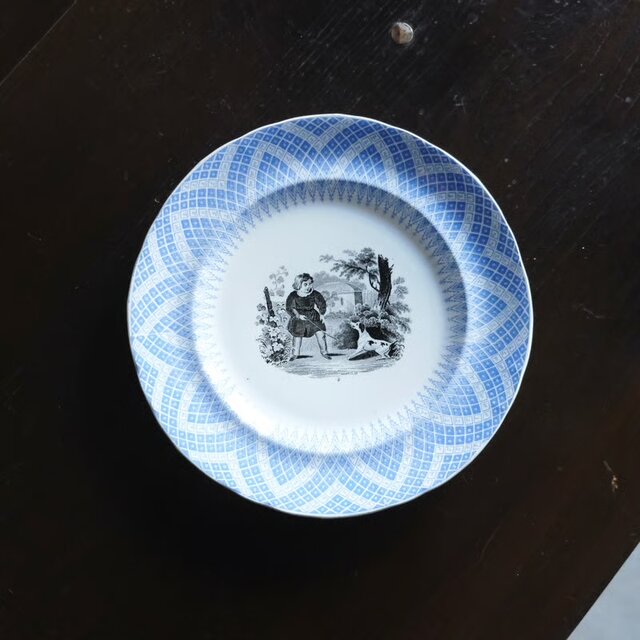 Creil&Montereau グリザイユ 平皿 φ20.8cm クレイユモントロー