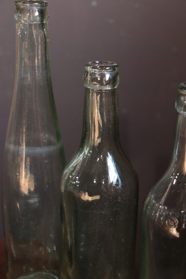 №433 古いガラス瓶3点 気泡入り 花瓶 花器 古道具 古雑貨 | iichi 日々
